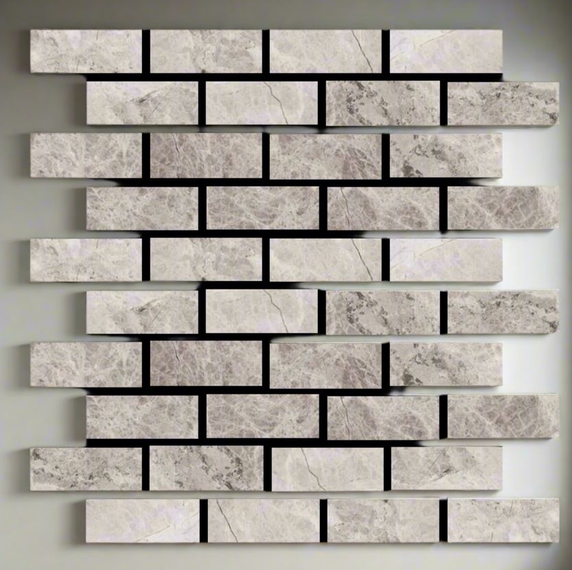 2 X 6 Tundra Gray (Atlantic Gray) Marble Polished Tile-Marble Mosaic-American Tile Depot