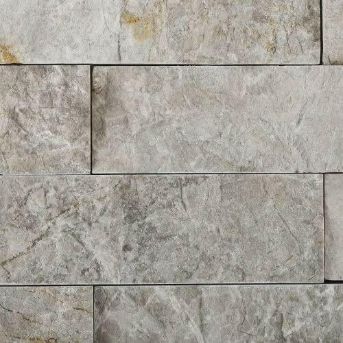 2 X 6 Tundra Gray (Atlantic Gray) Marble Split-Faced Mosaic Tile-Marble Mosaic-American Tile Depot