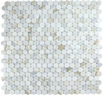 2 x 2 Curvus Large Calacatta Honed Circular Marble Mosaic Tile-Marble Mosaic-American Tile Depot