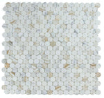 2 x 2 Curvus Large Calacatta Polished Circular Marble Mosaic Tile-Marble Mosaic-American Tile Depot