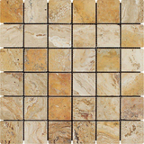 2 X 2 Valencia Travertine Tumbled Mosaic Tile