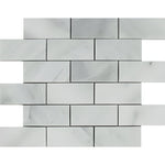 2 x 4 Bianco Venatino (Bianco Mare) Marble Honed Brick Mosaic Tile-Marble Mosaic-American Tile Depot