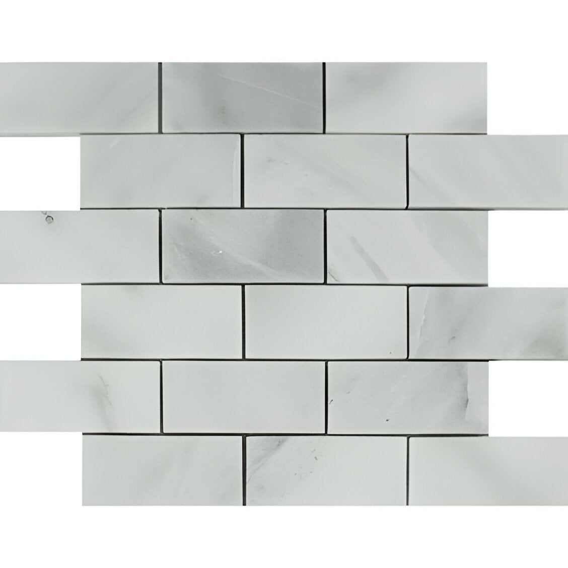 2 x 4 Bianco Venatino (Bianco Mare) Marble Honed Brick Mosaic Tile-Marble Mosaic-American Tile Depot