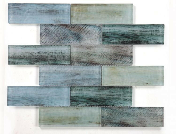 2 x 6 Aesthetic Wood Lake Subway Brick Glass Mosaic Wall Tile-Glass Mosaic-American Tile Depot