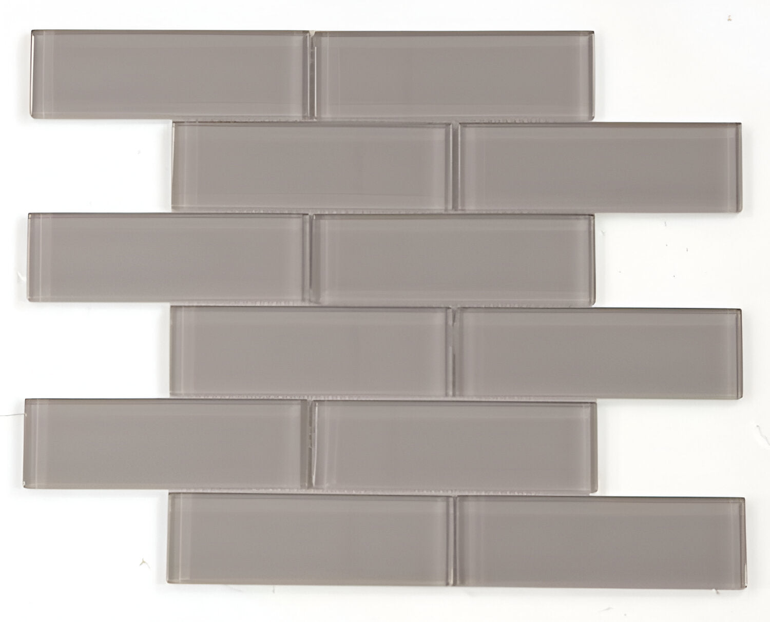 2 x 6 Oceanhouse Grey Shining Glossy Subway Glass Mosaic Tile-Glass Mosaic-American Tile Depot