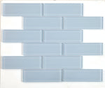 2 x 6 Oceanhouse Lucy Blue Glossy Subway Glass Mosaic Tile-Glass Mosaic-American Tile Depot