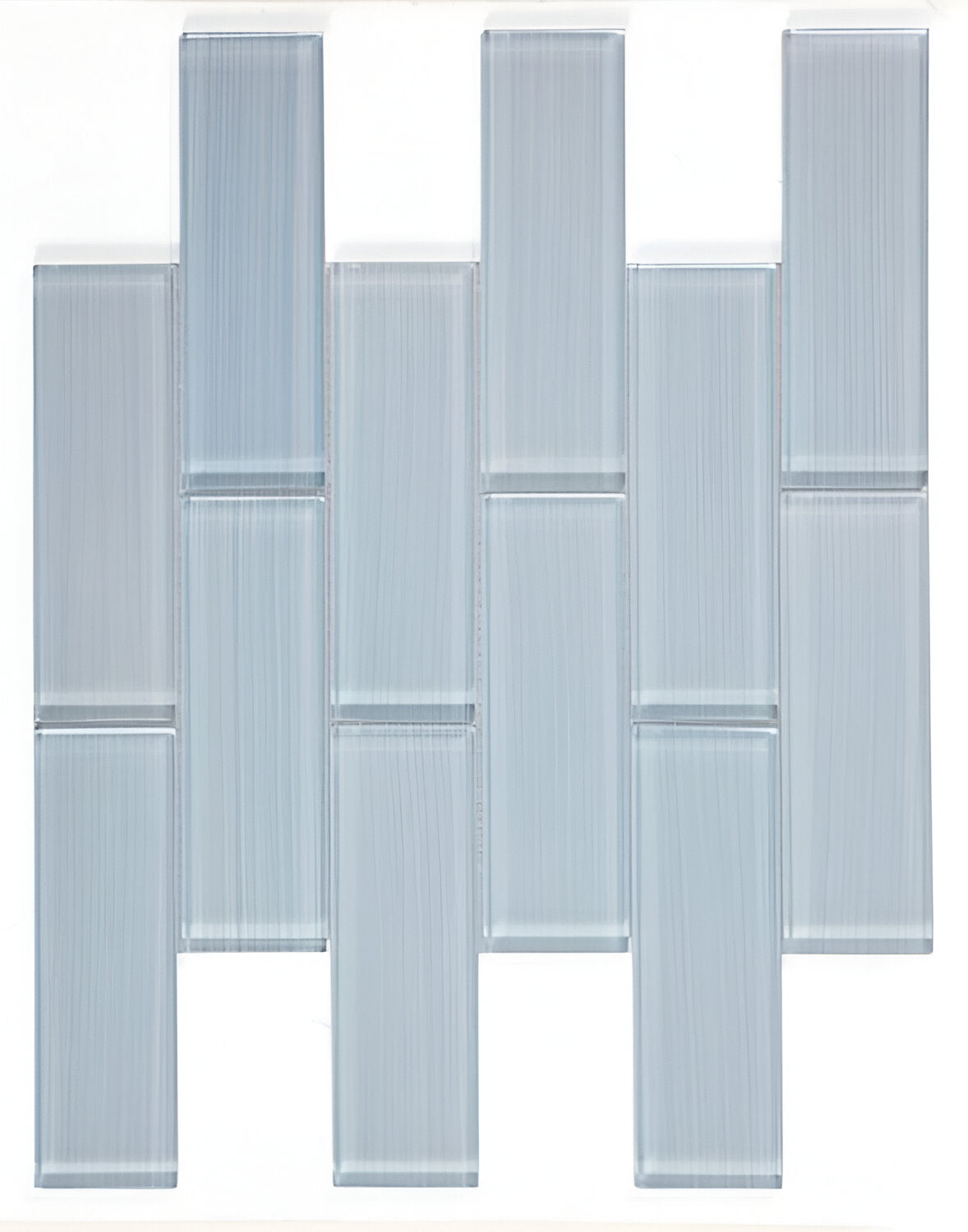 2 x 6 Oceanhouse Lucy Blue Stroke Glossy Subway Glass Mosaic Tile-Glass Mosaic-American Tile Depot