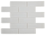 2 x 6 Oceanhouse Silver White Glossy Subway Glass Mosaic Wall Tile-Glass Mosaic-American Tile Depot