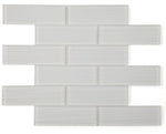 2 x 6 Oceanhouse Silver White Glossy Subway Glass Mosaic Wall Tile-Glass Mosaic-American Tile Depot