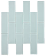 2 x 6 Oceanhouse Turquoise Glossy Subway Glass Mosaic Tile-Glass Mosaic-American Tile Depot