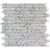 Carrara White Marble Honed Bamboo Sticks Mosaic ( Single-Color Carrara )