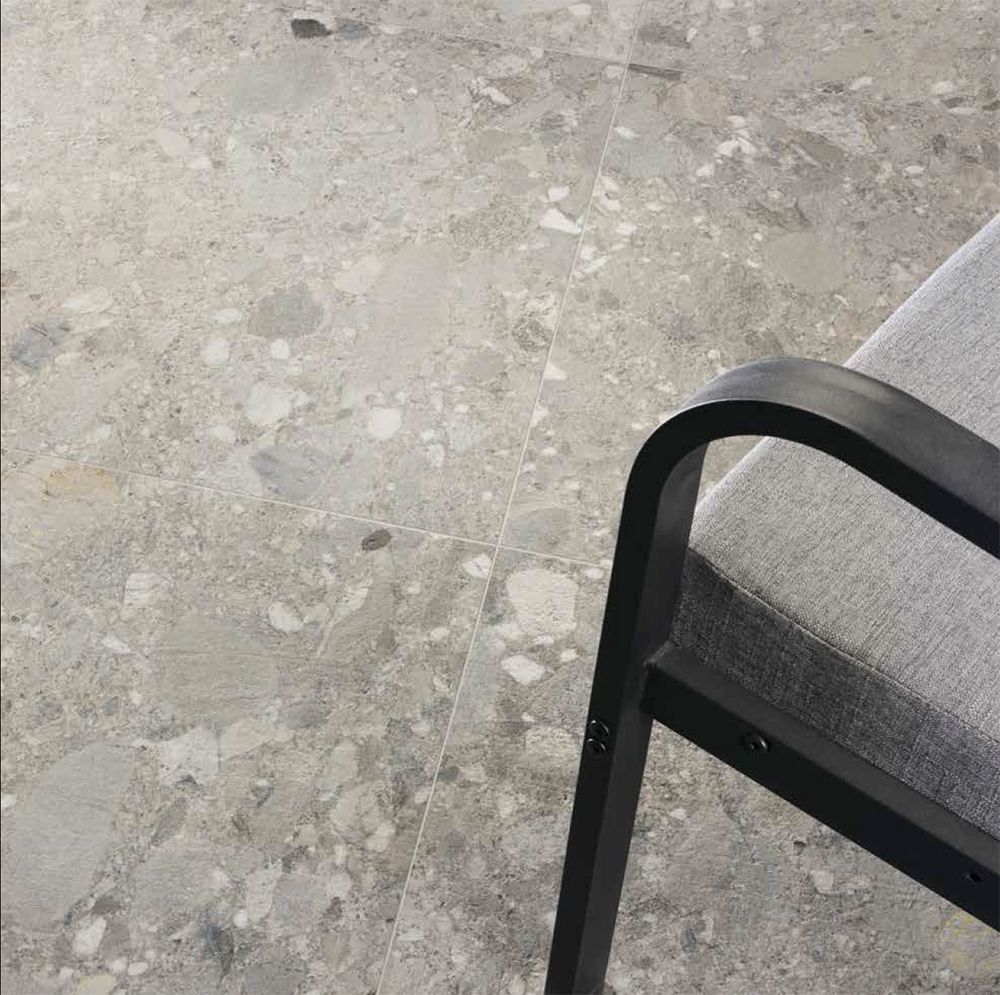 24 X 24 Ceppo Grigio Matte Terrazzo Look Porcelain Tile-Porcelain Tile Large Formate-American Tile Depot