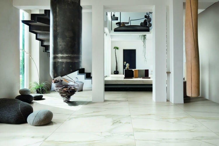 24 X 24 Classici Calacatta Gold Matte Marble Look Porcelain Tile-PORCELAIN-Large Format-American Tile Depot