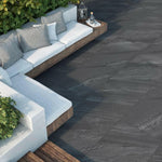 24 X 24 Crossover Anthracite Polished Marble Look Porcelain Tile-Porcelain Tile Large Formate-American Tile Depot