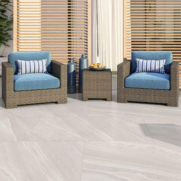 24 X 24 Crossover White Outdoor Porcelain Paver-Porcelain Tile Large Formate-American Tile Depot