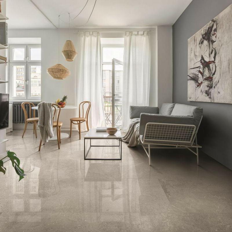 24 X 24 Dolomia Grey Luc Glossy Marble Look Porcelain Tile-PORCELAIN-Large Format-American Tile Depot