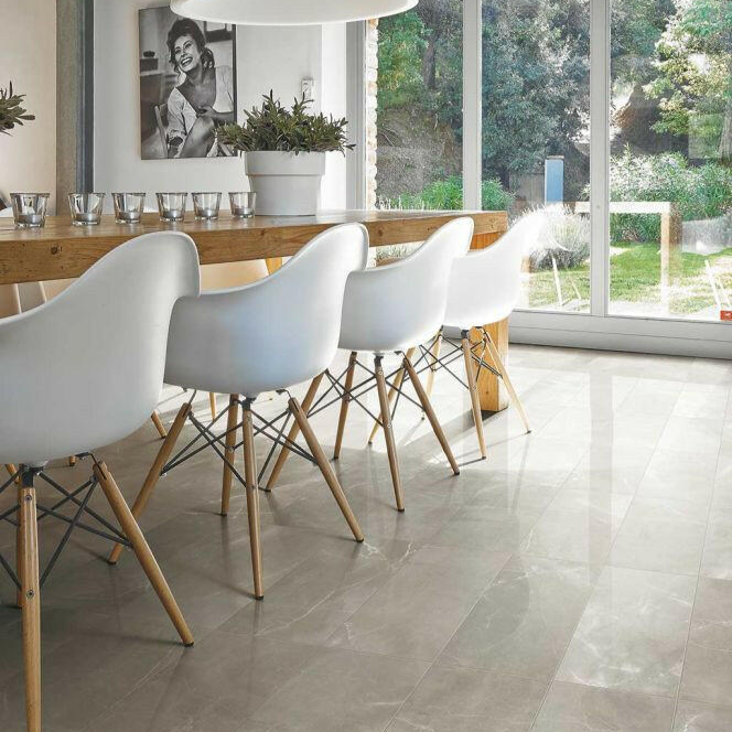 24 X 48 Luxury Amani Grey Polished Marble Look Porcelain Tile