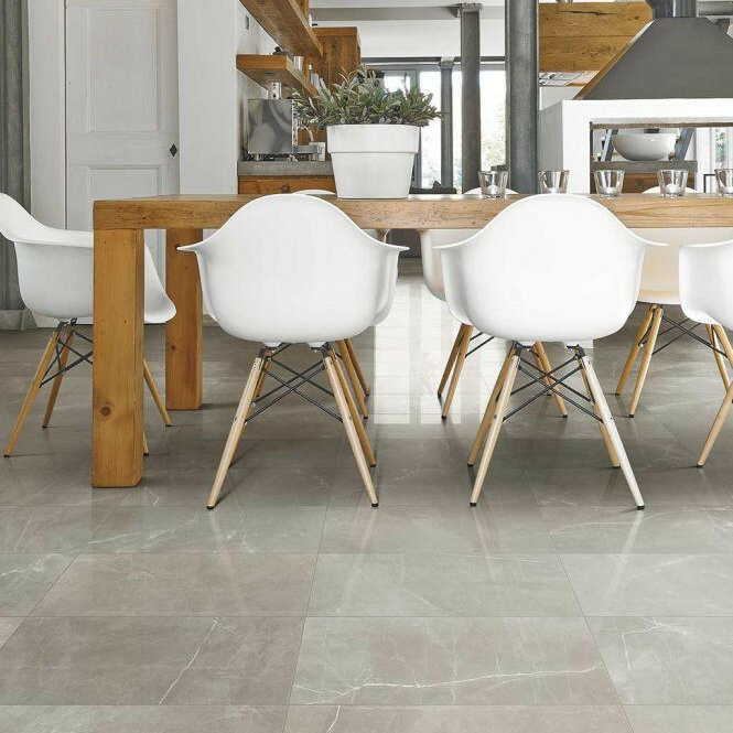 24 X 48 Luxury Amani Grey Polished Marble Look Porcelain Tile