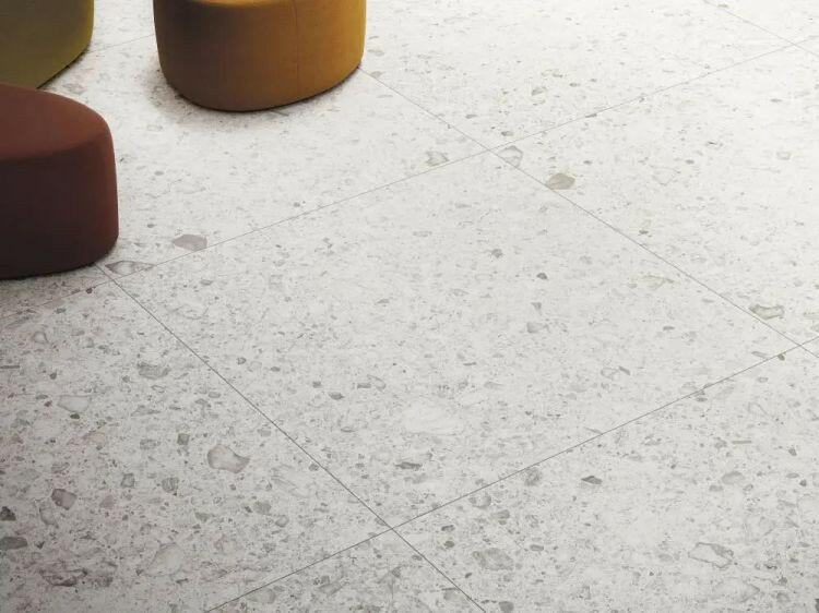 24 X 24 Orobica Bianca Matte Terrazzo Look Porcelain Tile-PORCELAIN-Large Format-American Tile Depot