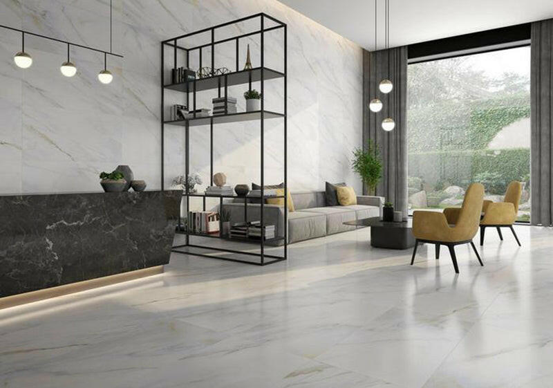 24 X 24 Statuario Nice Polished Marble Look Porcelain Tile-Porcelain Tile Large Formate-American Tile Depot