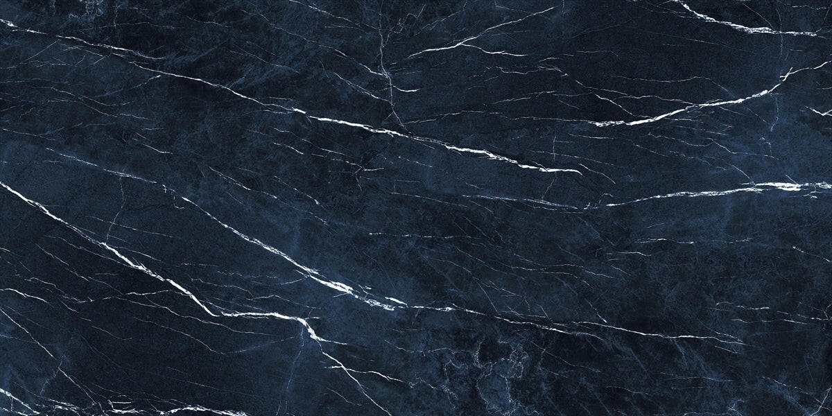 24 X 48 Antique Dark Blue Polished Marble Look Porcelain Tile-Porcelain Tile Large Formate-American Tile Depot