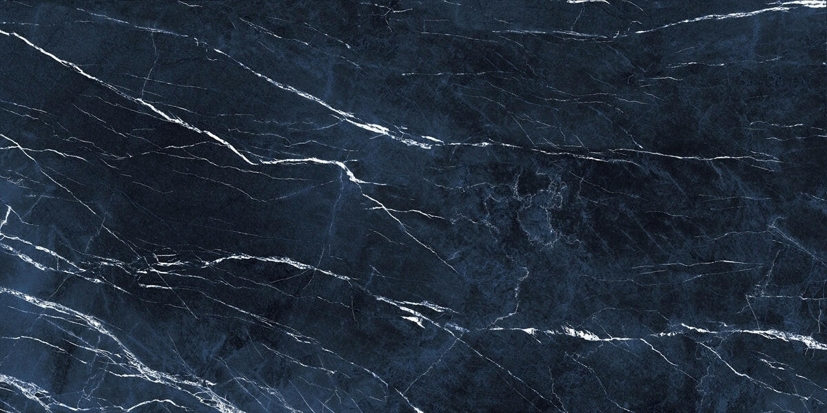 24 X 48 Antique Dark Blue Polished Marble Look Porcelain Tile-Porcelain Tile Large Formate-American Tile Depot