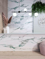 24 X 48 Calacatta Fantasy Green Polished Marble Look Porcelain Tile-PORCELAIN-Large Format-American Tile Depot