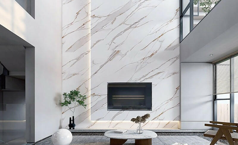 24 X 48 Calacatta Gold Lux Semi-Polished Marble Look Porcelain Tile-Porcelain Tile Large Formate-American Tile Depot