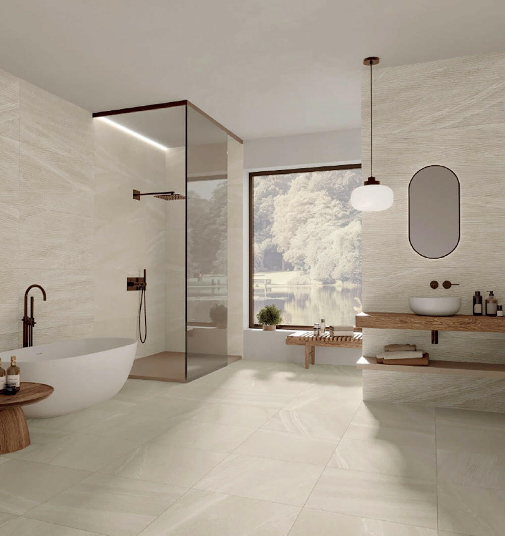 24 X 48 Docks Beige Matte Limestone Look Porcelain Tile-Porcelain Tile Large Formate-American Tile Depot