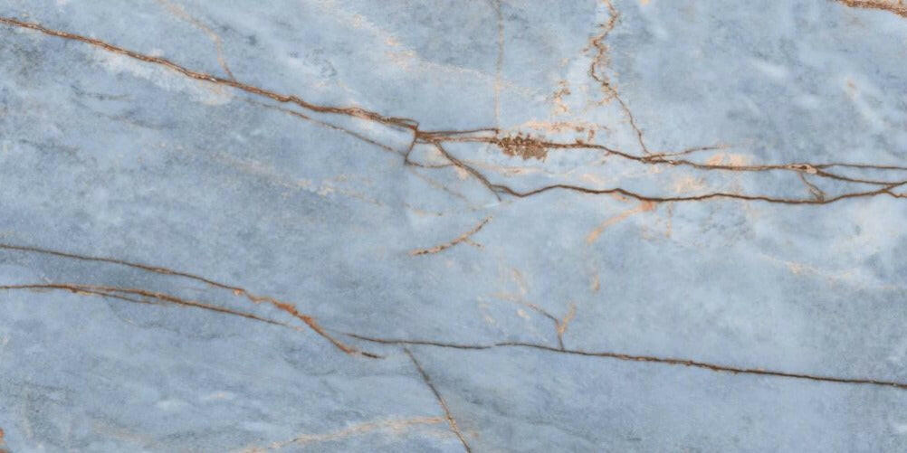 24 X 48 Heritage Luxe Azure Glossy Marble Look Porcelain Tile-PORCELAIN-Large Format-American Tile Depot