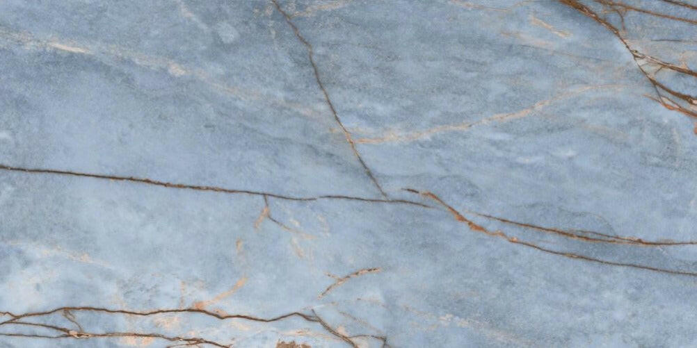 24 X 48 Heritage Luxe Azure Glossy Marble Look Porcelain Tile-PORCELAIN-Large Format-American Tile Depot