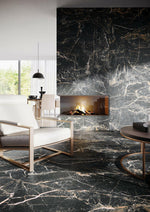 24 X 48 Markina Gold Polished Marble Look Porcelain Tile-Porcelain Tile Large Formate-American Tile Depot