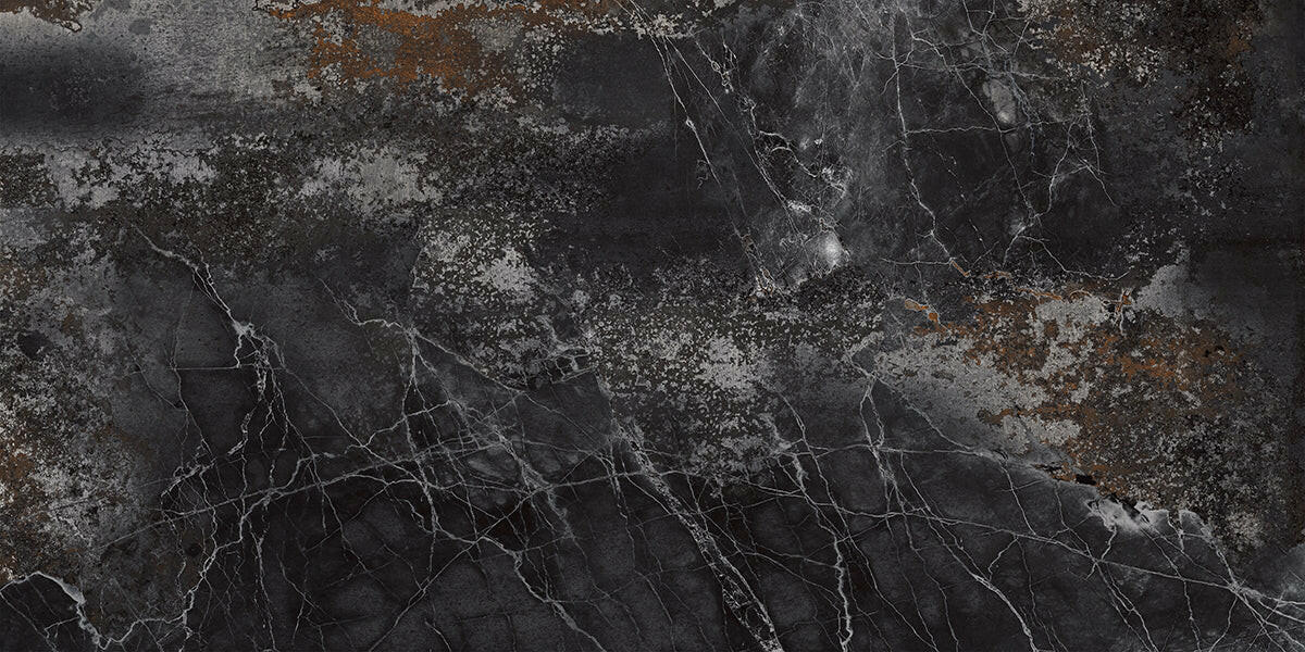 24 X 48 Marmo Metallo Black Polished Marble Look Porcelain Tile-Porcelain Tile Large Formate-American Tile Depot