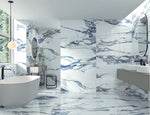 24 X 48 Patagonia Blue Polished Marble Look Porcelain Tile-Porcelain Tile Large Formate-American Tile Depot