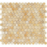 Honey Onyx Polished Penny Round Mosaic Tile