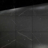 24 X 24 Black Marquina Marble Honed Tile