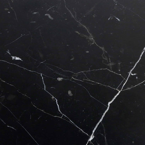 24 X 24 Black Marquina Marble Honed Tile