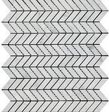 Carrara White Marble Polished Mini Chevron Mosaic Tile