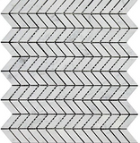 Carrara White Marble Polished Mini Chevron Mosaic Tile