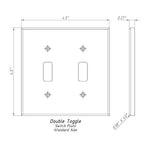 White Marble (Meram Blanc) Double Toggle Switch Wall Plate / Switch Plate / Cover - Polished