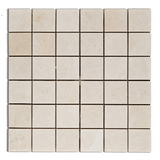 2 X 2 White Pearl / Botticino Marble Polished Mosaic Tile