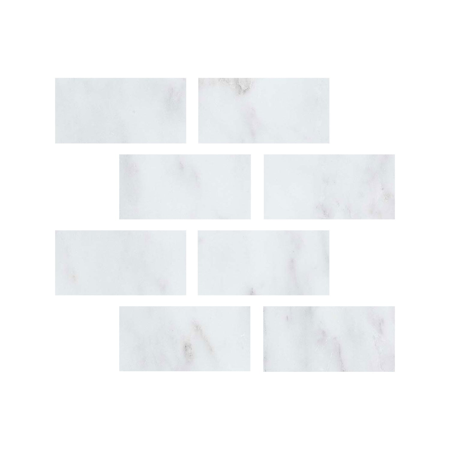 4 X 8 Oriental White / Asian Statuary Marble Honed Field Tile