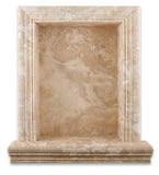 Durango Cream Travertine Hand-Made Custom Shampoo Niche / Shelf - LARGE - Honed