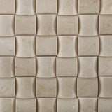 Crema Marfil Marble Polished 3D Small Bread Mosaic Tile