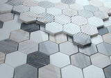 2" Beehive Beach Polished Hexagon Marble Mosaic Tile-Marble Mosaic-American Tile Depot