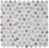 2" Beehive Blue Polished Hexagon Marble Mosaic Tile