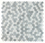 2" Beehive City Grey Polished Hexagon Marble Mosaic Tile