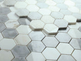 2" Beehive City Grey Polished Hexagon Marble Mosaic Tile