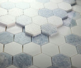 2" Beehive Crystal Ocean Polished Hexagon Marble Mosaic Tile