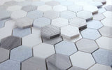 2" Beehive Deep Ocean Polished Hexagon Marble Mosaic Tile-Marble Mosaic-American Tile Depot